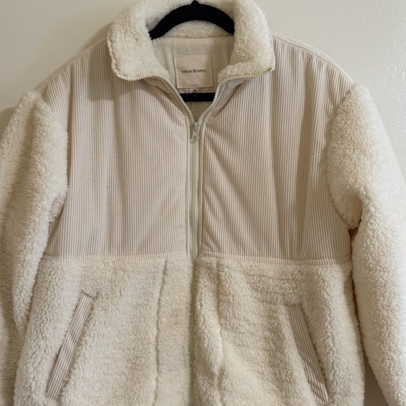 Thread & Supply Ivory Ribbed Sherpa Jacket - Picture 2 of 7